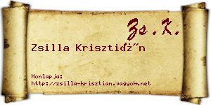 Zsilla Krisztián névjegykártya